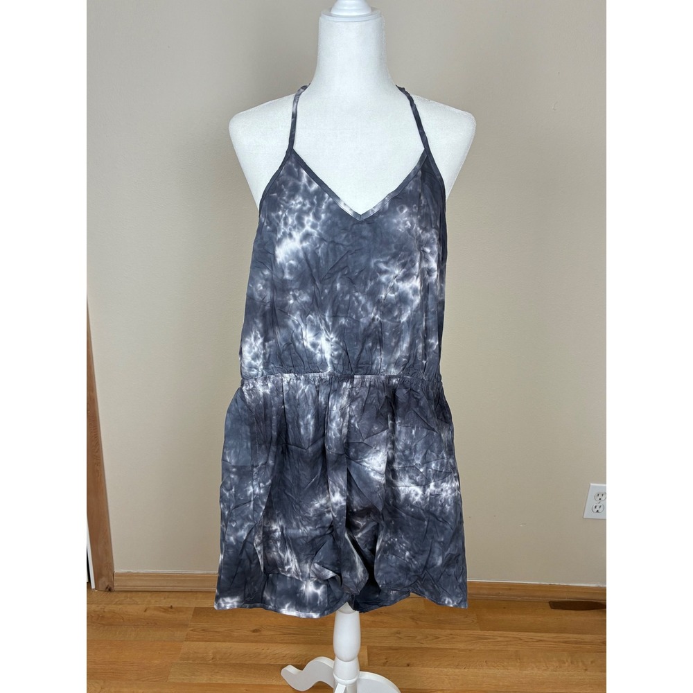 Cupshe Womens Tie Dye Halter Romper Cotton V-Neck Elastic Waist Medium NEW‎ (N3)